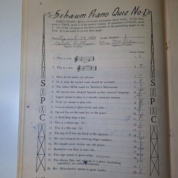 Piano Course Red Book A Schaum Music Vintage Education Teach 1945 Frank Learning - Picture 10 of 12